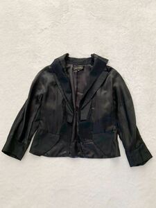 COMME des GARCONS ブラックデザインジャケット sizeM コムデギャルソン シルク混 黒 ブレザー シルク