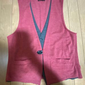 NICOLE CLUB FOR MEN レッド ベスト ジレ