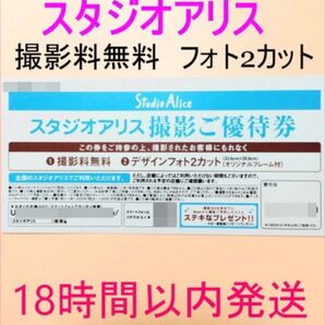 早い者勝ち!!スタジオアリス 撮影ご優待券 デザインフォト2カットフレーム付き