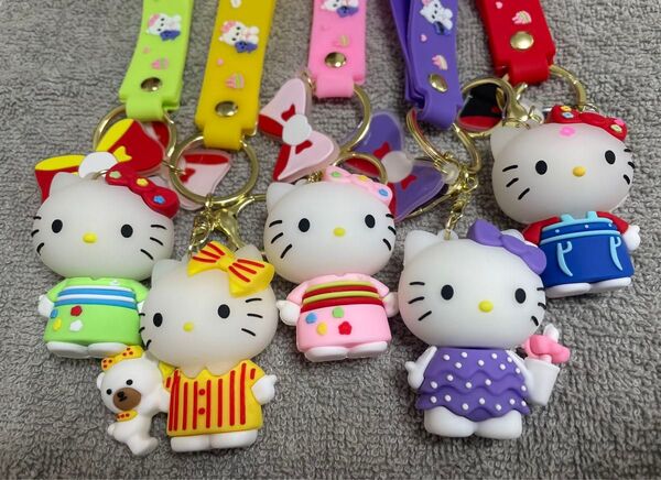 ★ハローキティ★ キーホルダー ストラップ バッグチャーム 5色セット