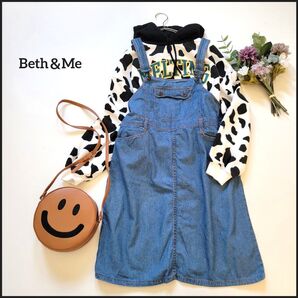 【値段交渉お気軽に♪】インポート古着●ボタンが可愛い♪デニムジャンパースカート/サロペットワンピース 希少 一点物 ジャンスカ