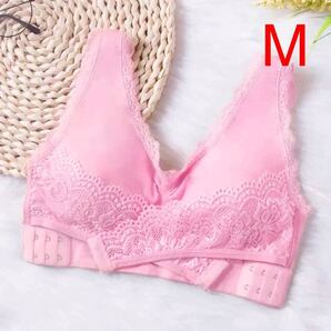 新品未使用★ ふんわりナイトブラ・育乳ブラ・昼夜兼用 ノンワイヤー ブラック ピンク M 2枚