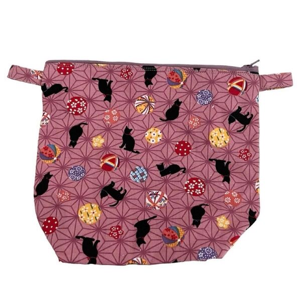 ポーチ ねこ 猫 ピンク ハンドメイド 小物入れ 和柄