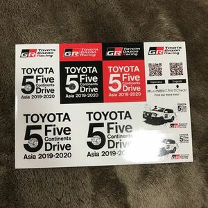 非売品 TOYOTA GAZOO Racing ステッカー シール TOYOTA Five continents Drive Asia 2019-2020 GR トヨタ ガズーレーシング アジア