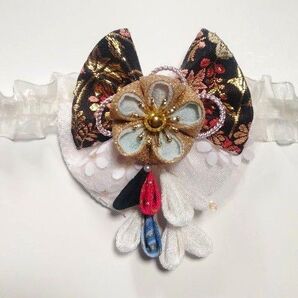 235 ヘアバンド ベビークリップ 髪飾り お宮参り 百日祝い つまみ細工