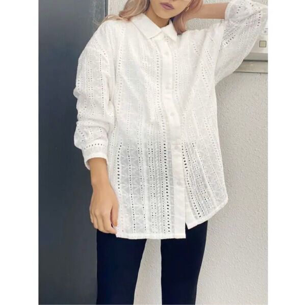 GYDA embroidery シャツ ホワイトF