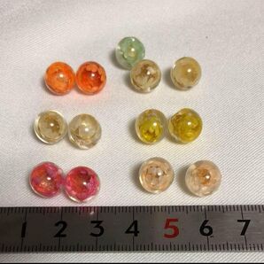 花 貝 入り ビーズ ピンク オレンジ 水色 白