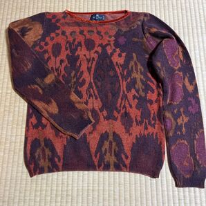 エトロ Etro 長袖ニットセーター セーター レディース 42 L ペイズリー オレンジ
