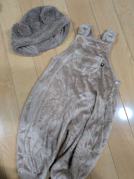 95.くまサロペット クマ帽子 2枚セット テータテート futafuta バースデイ しまむら