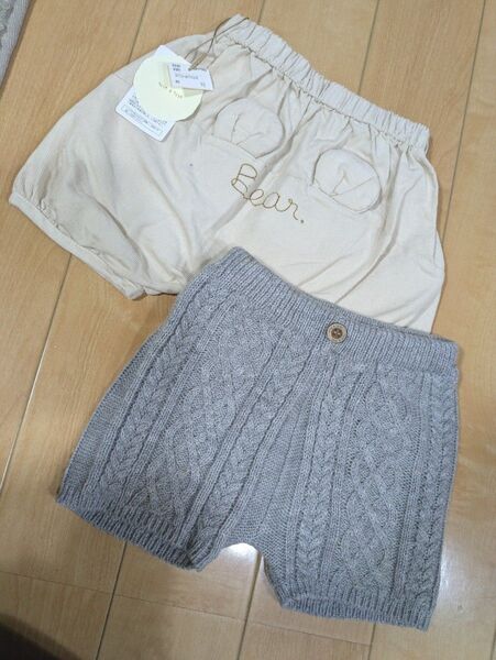 80.テータテート futafuta バースデイ しまむら ベビーパンツ ベビーズボン 2枚セット