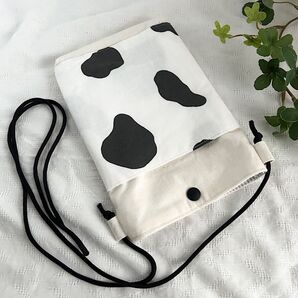 スマホショルダー ハンドメイド スマホポシェット ショルダーバッグ ナチュラル 牛柄①
