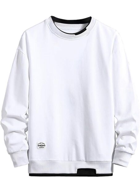 パーカー メンズ 秋服 長袖 プルオーバー tシャツ メンズ ゆったり シルエット トレーナー トップス 丸襟