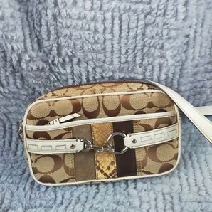 【美品】COACH シグネチャーパイソン ウエストポーチ ヒップボディーバック COACH コーチ