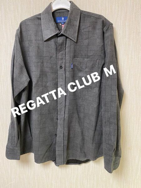 REGATTA CLUB 長袖シャツ グレー チェック柄 メンズ Mサイズ