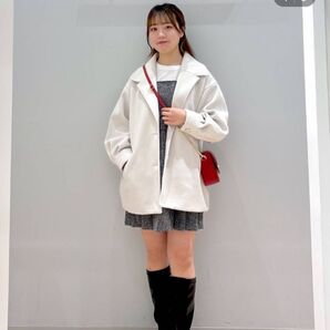 AND YUA ANY( アンユアエイニー)軽やかストレッチミドルコート 160 グローバルワーク タグ付新品 M S