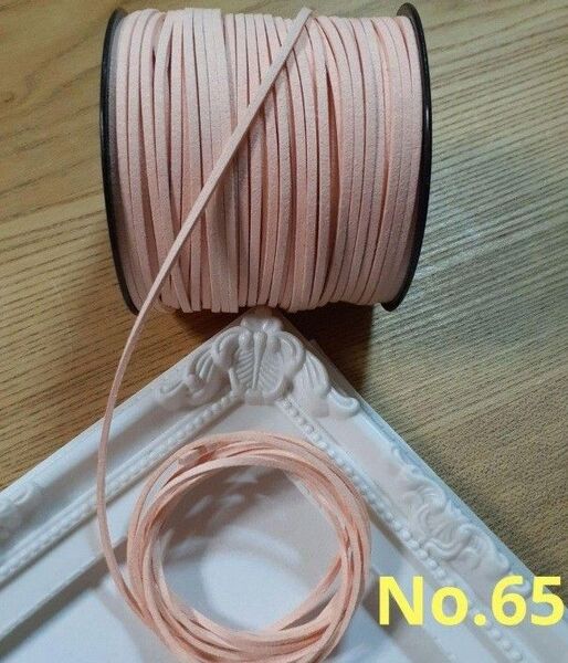 スエード調紐 No.65春色 ピンクオレンジ 5m