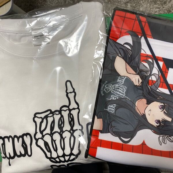 ガルクジ ガールズバンドクライ A賞 ビッグシルエットTシャツ 白 B賞 マフラータオル