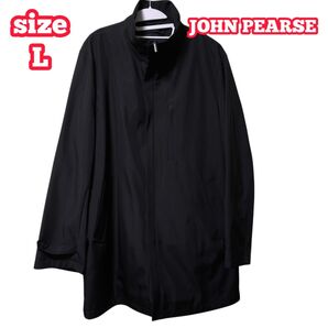 【美品】 JOHN PEARSE コート L 黒 ポリエステル