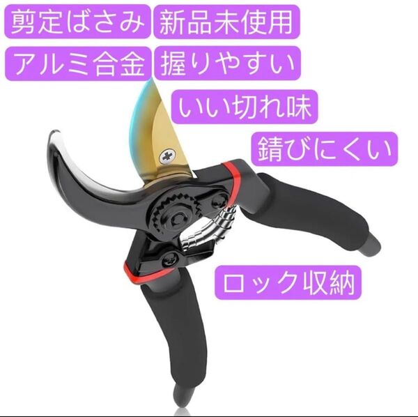 剪定ばさみ 枝切バサミ 剪定鋏 ロック収納 ガーデニング 庭木剪定用 枝切り