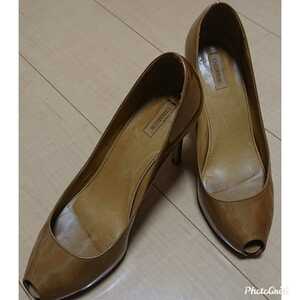 *CHEMBUR changer bar enamel open tu9cm heel pumps Brown 36 -inch *USED usage fewer mail outside fixed form .. shipping 