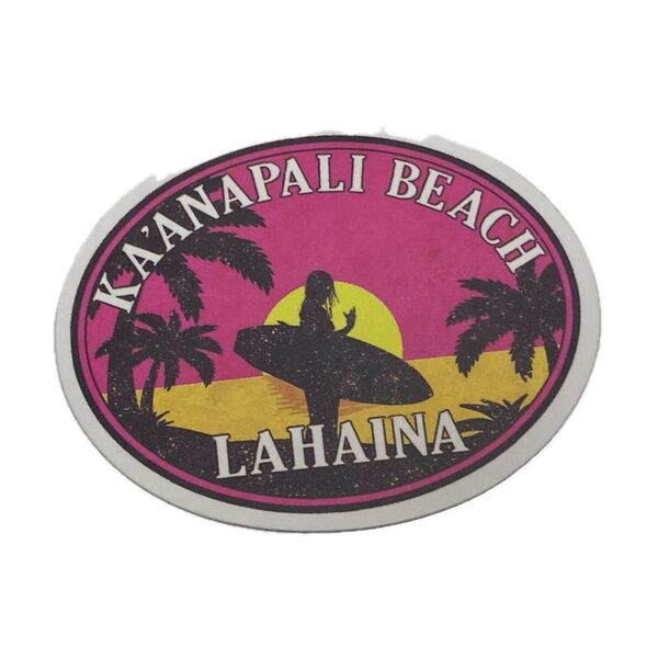 Hawaii Aloha ステッカー ハワイアン beach ビーチ 海 サーフィン ヤシの木 夕日 シール
