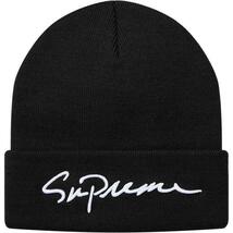 【 Black 】Supreme Classic Script Beanie 黒_画像1