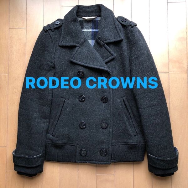 RODEO CROWNS ロデオクラウンズ コート チェック ジャケット ウール ピーコート 通学