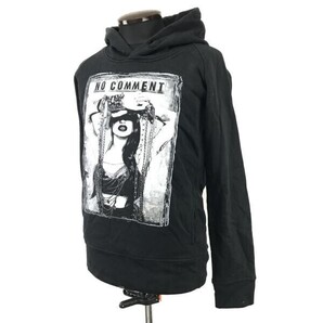 フランス製☆NO COMMENT PARIS/ノーコメント☆女性プリント/スウェットパーカー【メンズM/black/黒】Coat/Jacket/Jumper/hoodie◇cBH825