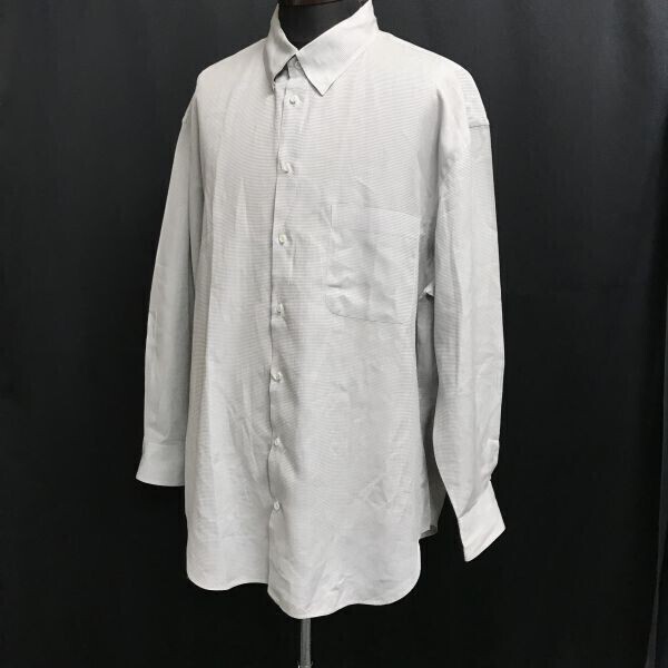 90s/Vintage/美品☆ジョルジオ アルマーニ/GIORGIOARMANI CLASSICO☆長袖ドレスシャツ【45-18/メンズXL/ライトグレー】イタリア製◇cBH908a