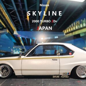 アオシマ Nissan SKYLINE 2000TURBO GT-E-Sジャパン Ver.white 完成品