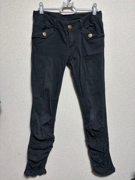 #3509 レディース M 黒 長ズボン パンツ チノパン