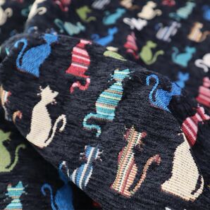 猫 布 生地 ジャガード