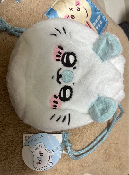 ちいかわ モモンガ もこもこフェイス巾着 ポーチ