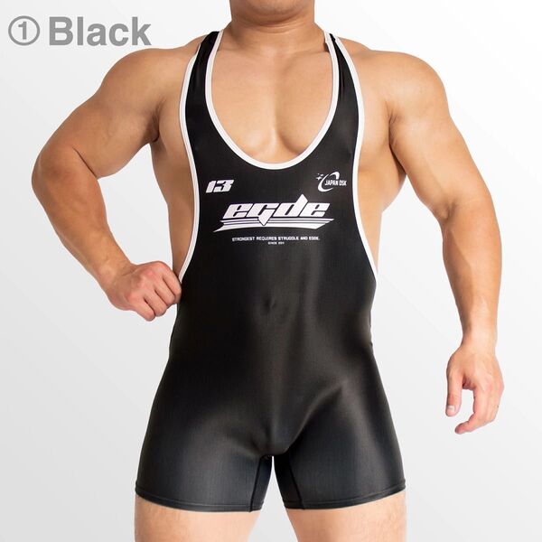 EGDE 13周年記念 シングレット レスリングウェア 黒色BLACK L-XL