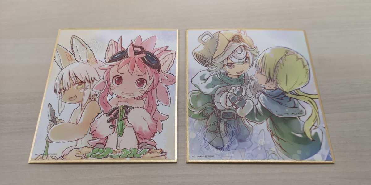 Nouveau ◆ Version film Made in Abyss : Dawn of the Deep Soul ◆ Bonus visiteur 2ème tour ◆ Mini papier couleur avec illustration originale d'Akihito Tsukushi, 2 types au total : Riko/Nanachi, Des bandes dessinées, Produits d'anime, Illustration dessinée à la main