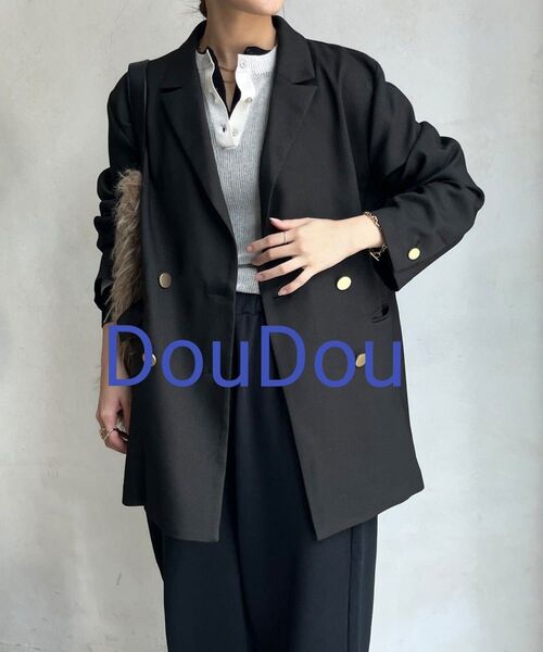 DouDou ダブルジャケット ブラック