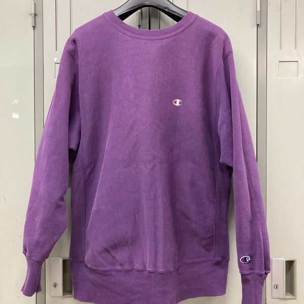 90s usa製 champion スウェット reverse weave リバースウィーブ 刺繍タグ Lサイズ パープル紫