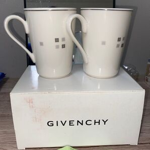 GIVENCHY マグカップ セット ガラス グラス モノトーン ホワイト