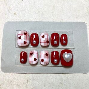 ネイルチップ バレンタインネイル