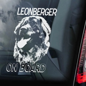 ◆送料無料◆レオンベルガー ①外張り カーステッカー 165x100mm@外貼り カー ステッカー 車 シール DOG ON BOAD 犬 D1@3597