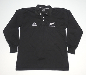 ALL BLACKS（オールブラックス）／長袖ラガーシャツ-adidas/ニュージーランド製- ／管LTXQ