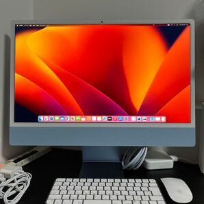 【美品】Apple iMac M1 24インチ ブルー 8GB 256GB キーボード マウスセット
