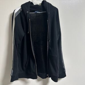 パーカー フルジップ ブラック L 黒 ジップアップ ジップアップパーカー