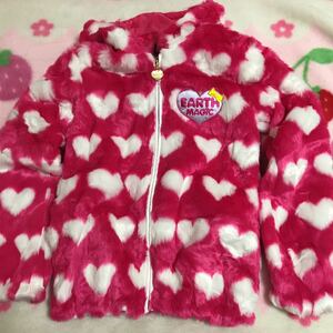 EARTHMAGIC Earth Magic jumper jacket Heart pattern pink 140