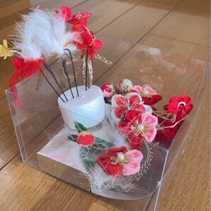 髪飾り 着物 七五三 子供用 赤 ピンク セット売り