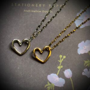 オープンハート ステンレスネックレス