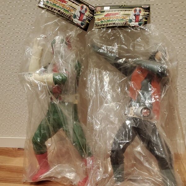 仮面ライダー旧1号桜島ver. &仮面ライダーV3ビッグサイズソフビフィギュア レトロ