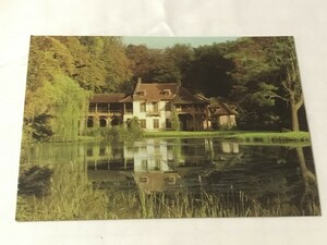 湖のほとりの建物　外国の風景　ポストカード　ハガキ　