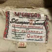 50's 60's VINTAGE!! ビンテージ McGREGOR マクレガー バックスキン ShampooQ Suede レザージャケット 44 CONMATIC ZIP_画像9