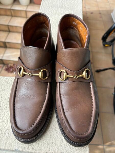 グッチ GUCCI ブラウン レザー ブーツ
